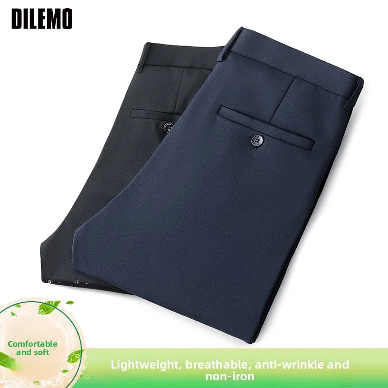 Top Quality New Brand Casual Fashion Long Pants Business Hight Stretch Straight Comfortable Korean Trousers Men Clothing.