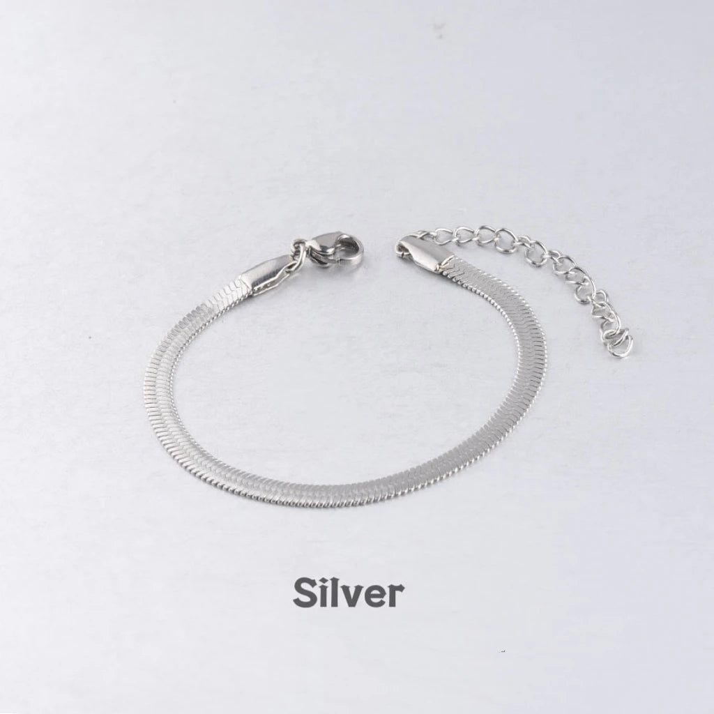 Stainless Steel 16/18cm Classic Snake Gold Color Width 2.5/3/4MM Chain Bracelet For Women Mariasz Minimalist Jewelry Gift.