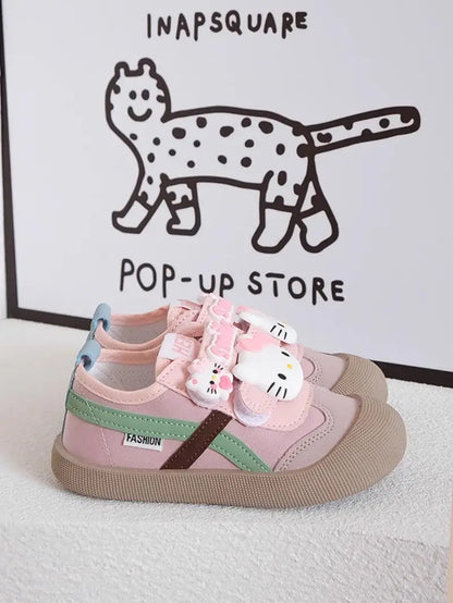 Sanrio Girl Kawaii Canvas Shoes Kindergarten Baby Child Cute Hello Kitty Spring Autumn Fashion Outdoor Running Sports Leisure.
