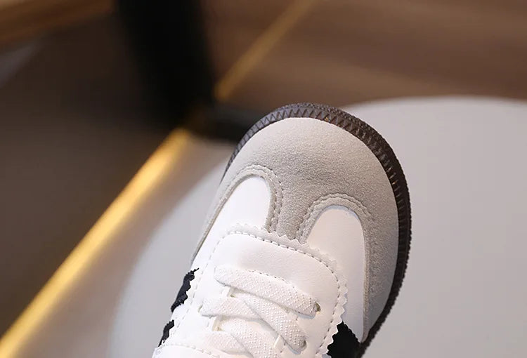 Spring Sport Shoes For Children PU Leather Ergonomics Kids Sneakers Soft-soled Children's Sneakers Boy's Girl's Tennis Shoes.