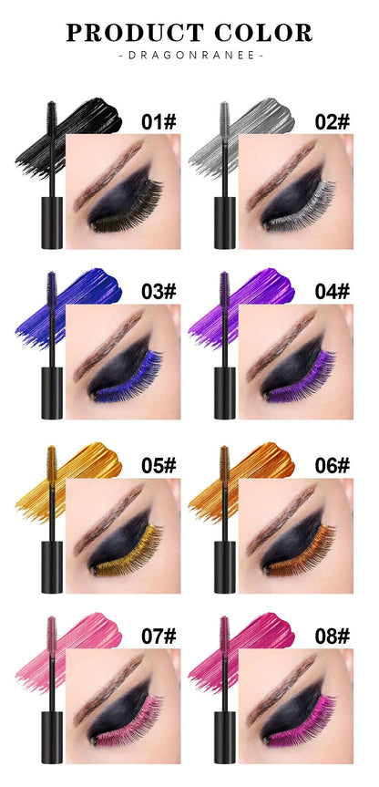 Colorful Waterproof Mascara Blue Purple Pearl Mascara Dense Eye Makeup Bronze Fine Diamond Silver Mascara Cream Cosmetics Makeup.
