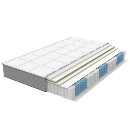 Orthopädische Kaltschaummatratze, 90 x 200 cm, mit 7-Zonen-Taschenfederkern, Festigkeitstufe H3 (mittelfest)