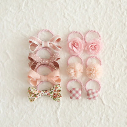 10Pcs/Lot, Elastic Hair Bow Clips for Children, Children's Headwear Hair Accessories for girls, Cute Hair ties, Lovely Hair Rope