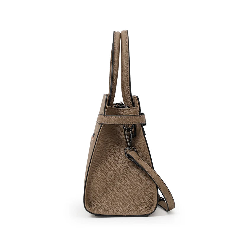 Genuine leather women's bag original first layer cowhide women's hand shoulder simple tote bag occupation.