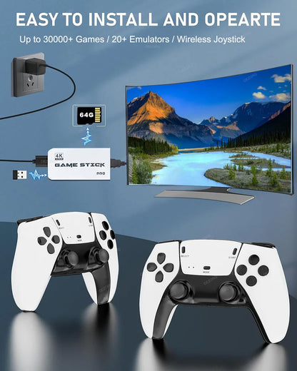 M15 Game Stick Pro Mini TV Handheld Game Console Wireless Gamepads Video Game 64G 20000+ Retro Game for PS1 NES SNES.