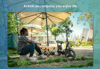 KuKirin C1 Pro Adult Electric Scooter With Seat 14" Tire 500W Motor 48V 26Ah Battery 45km Max Speed Electric Motorcycle.
