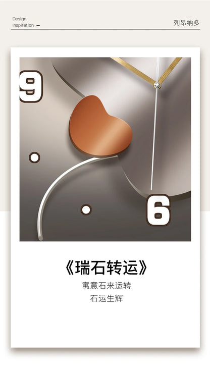 Stein zu laufen Wanduhr Wohnzimmer moderne Licht Luxus Dekoration Uhr hängen Wand leuchte High-End-Sinn Restaurant Uhr