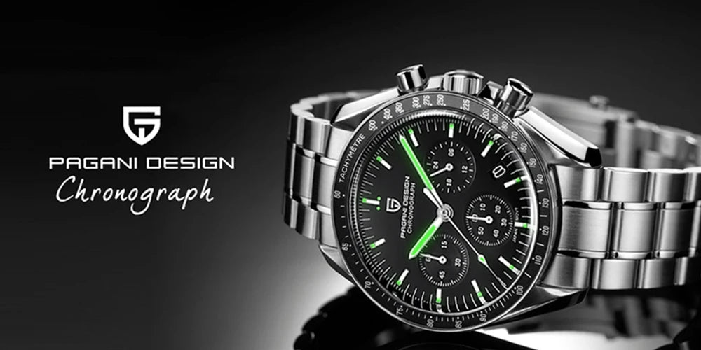 PAGANI DESIGN 2025 New Moon Watch Retro Luxury Quartz Watches For Men Stainless steel Luminous waterproof Sport Chronograph Man.