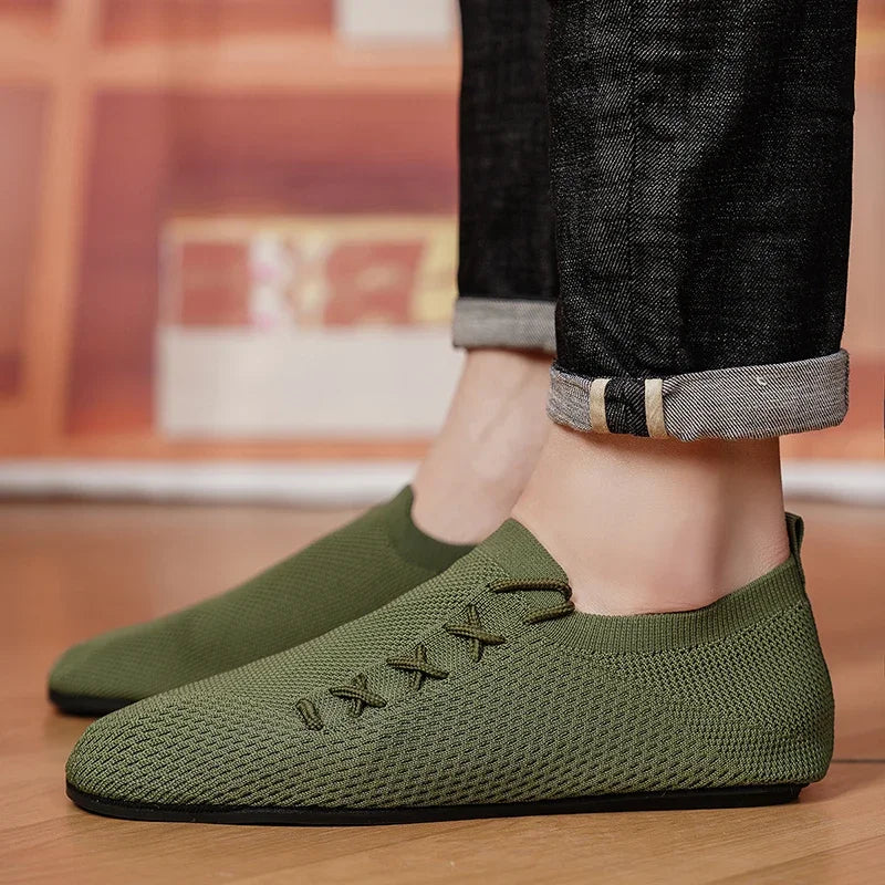 YRZL Men's Comfortable Shoes Breathable Walking Shoes Summer Mesh Loafers Anti Slip Casual Sneakers Lightweight Shoes for Men.