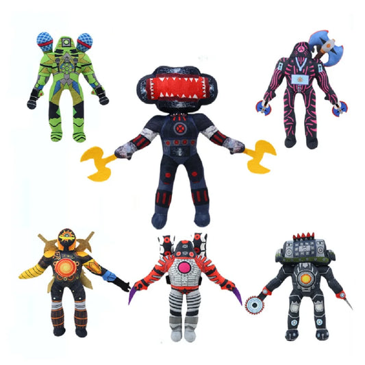 2025 new Skibidi Toilet Clockman Titan TV Man Speakerman Plush Horror Game Cartoon Stuffed Doll Kids Birthday Christmas Gifts.