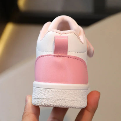 Children's Sports Shoes 2024 Spring and Autumn New Cute Girls' Sneakers Versatile Soft Breatheable Hook & Loop Fashion Kids Shoe.