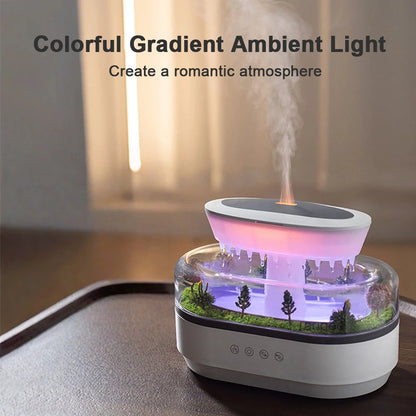 New Aroma Humidifier Raindrop Air Humidifier Colorful Atmosphere Light White Noise Music Essemtial Home Oil Fragrance Diffuser.