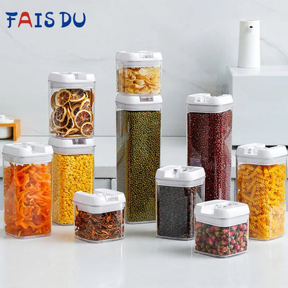 FAIS DU Food Storage Jar With Lid Kitchen Container Kitchen Organizer Stackable Dustproof Moisture Resistant Kitchen Accessories.