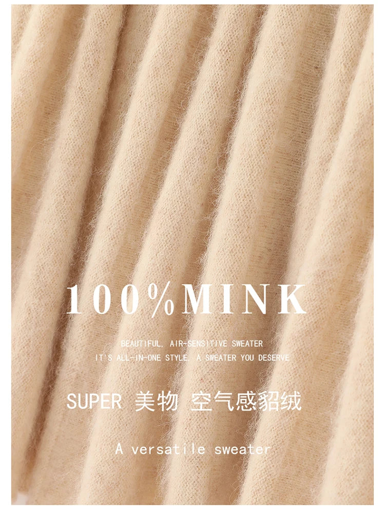 mink cashmere skirt Fashion long dress women A-line skirt autumn winter loose pleated skirt elegant high-waisted skirt ladies.