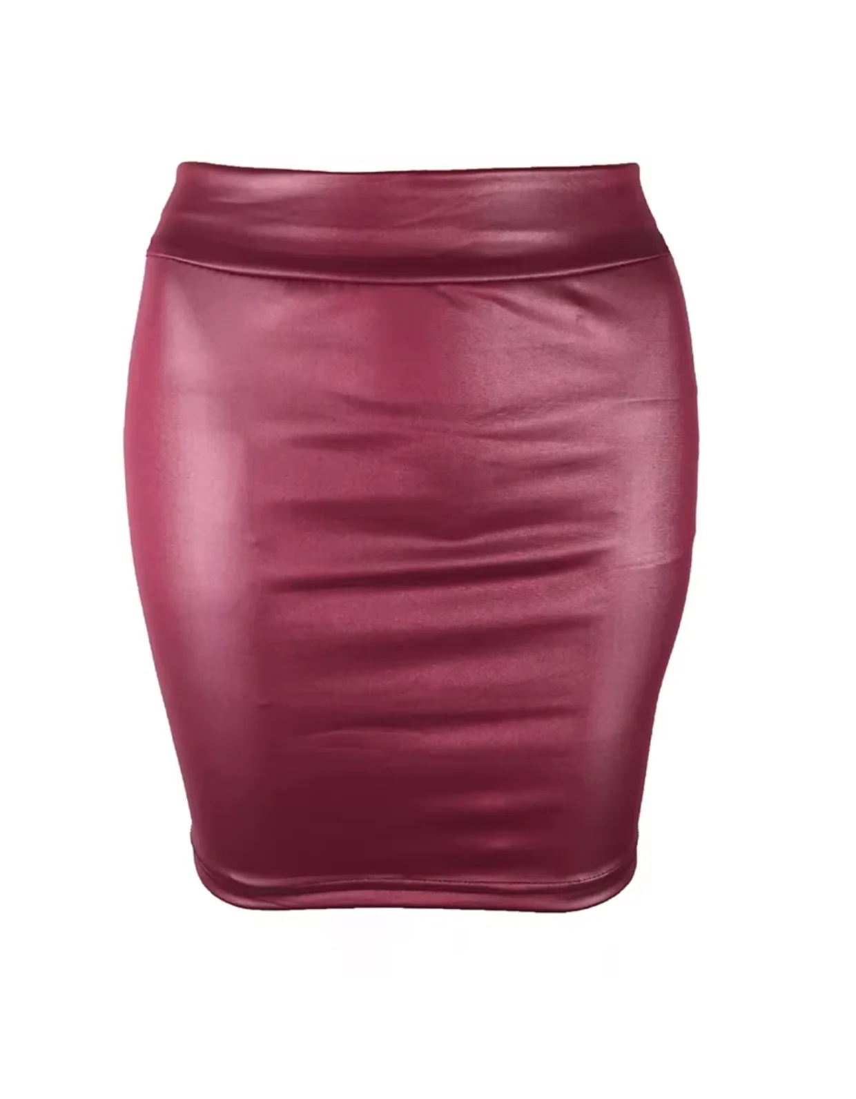 Leather Matte Slim Mini Sexy Fashion PU Hot Short High Waist Skirt Korean Nightclub Streetwear Wholesale Clothes 7ST.