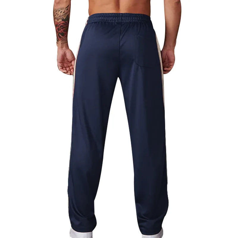 American-style best-selling thin, sporty, casual, simple, trendy, loose, wide-leg jogging long pants for men.