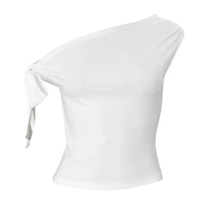 Vacation Styles One-Shoulder Cropped Top Women One Shoulder Top Casual Applicable For Vacation Brand New Condition