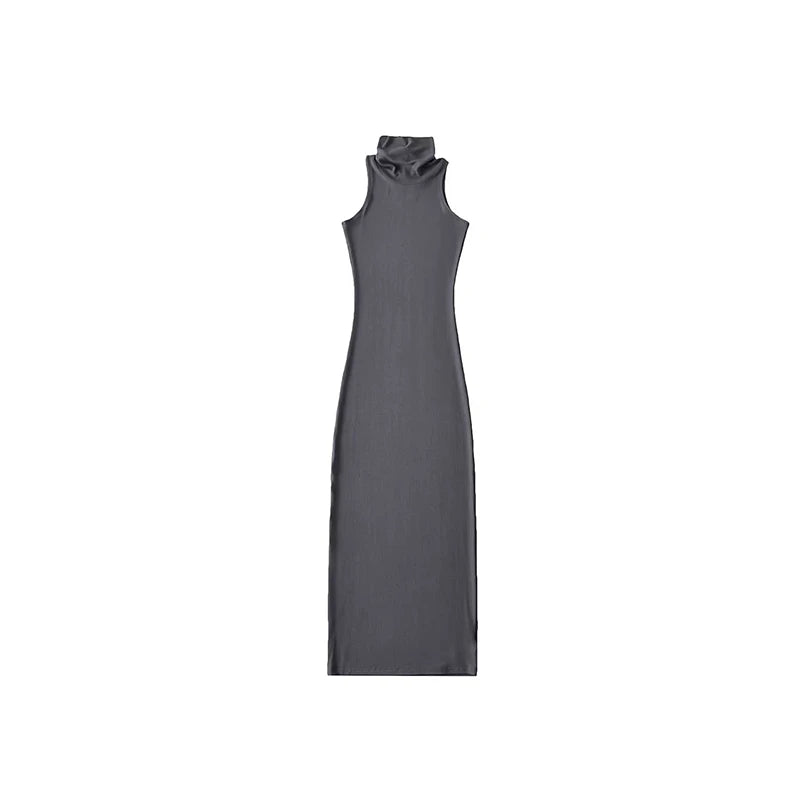 Rot Dünne Sexy Rollkragen Midi Kleid Frauen Abend Party Damen Elastische Hüfte Wrap Elegante Bodycon Kleider Y2k Kleidung.