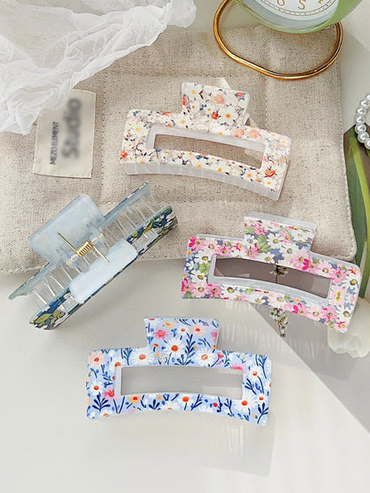 1/3/4/6 Pcs Medium Hair Claw Clips for Women Girls, Pink Strong Hold Matte Square Hair Clips for Thick Thin Hair