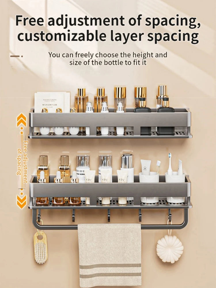 Bad Regal Regale Wand Shampoo Lagerung Rack Für Küche Halter Platz Aluminium Bad Organizer Zubehör