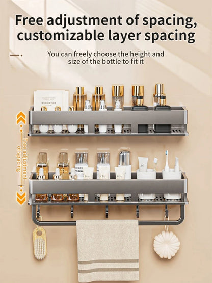 Bad Regal Regale Wand Shampoo Lagerung Rack Für Küche Halter Platz Aluminium Bad Organizer Zubehör