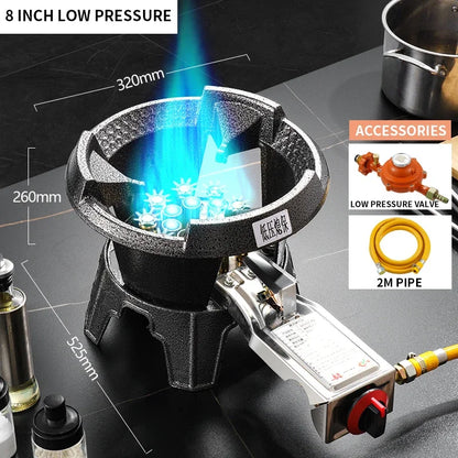Low-pressure Fierce Fire Gas Stove Commercial Single-hole Liquefied Gas Burner for Hotel Restaurant Energy-saving Gas Cooktop.