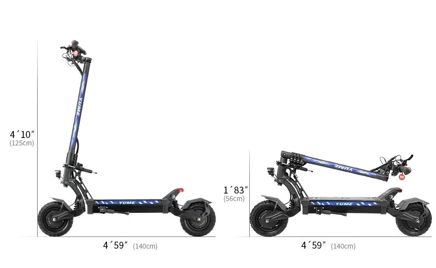 YUME HAWK Electric Scooter,  1200W*2 Powerful Motor 60V 22.5Ah Battery 70km/h Max Speed 10x3.15' Tubeless Tires Adult Escooter.