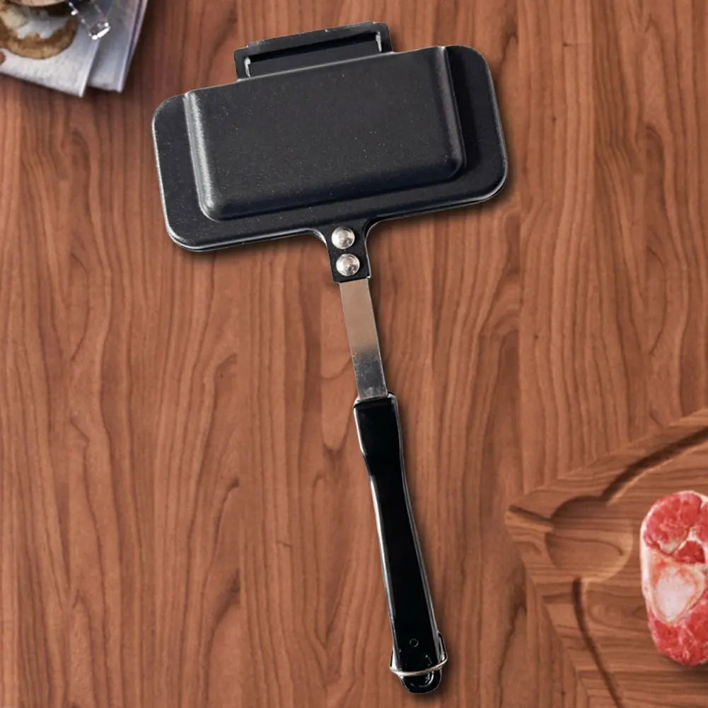 Hot Dog Toaster Non Stick Aluminum Alloy Double-Sided Sandwich Pan Bread Toast Breakfast Machine Double-Sided Sandwich Fry Pan.