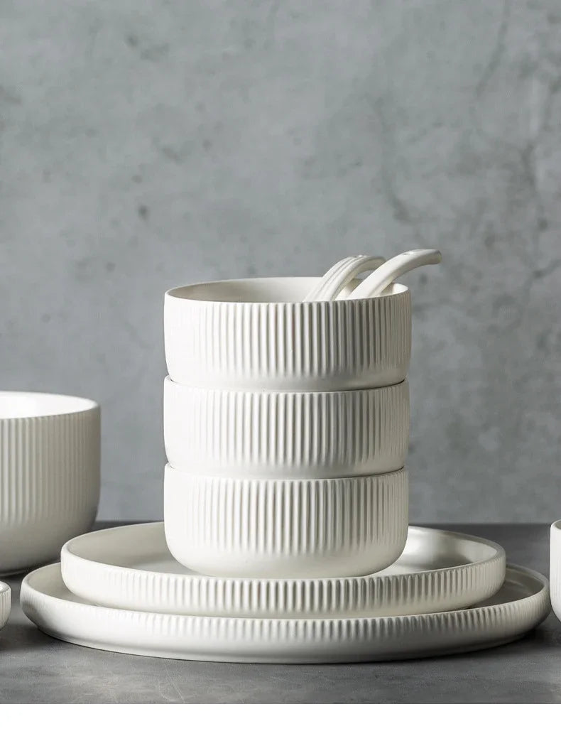 KINGLANG Nordic Creative Ceramics Plates matte glazed bowl Dishes Individual  Ins style Dishes Bowl Household Tableware.