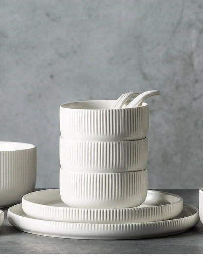 KINGLANG Nordic Creative Ceramics Plates matte glazed bowl Dishes Individual  Ins style Dishes Bowl Household Tableware.