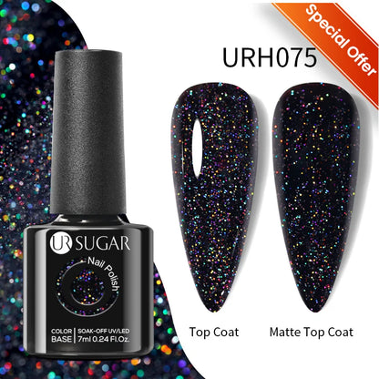 UR SUGAR 7/7.5ml Summer Blue Silver Gel Nail Polish Semi Permanent High Quality Soak Off UV LED Varnishes Nails Art Manicure