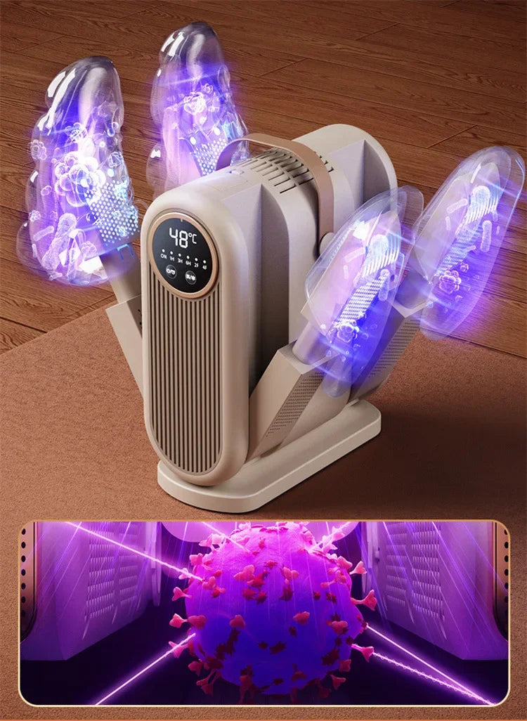 Portable Foldable Electric Shoe Dryer UV Blue Light UV Sterilization Deodorizing Shoe Dryer Fast Drying Household Shoe Dryer.