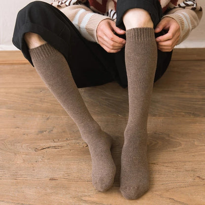 6PCS=3Pairs Men's Winter Compression Stocking Warm Hot Knee High Long Leg Terry Socks Warm Thicken Cover Calf Socks Size 38-44.