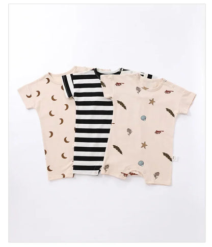 0-24M Neugeborenen Kind Baby Jungen Mädchen Kleidung Drucken Baumwolle Strampler Nette Süße Einteilige Overall Sommer Neue geboren Outfit