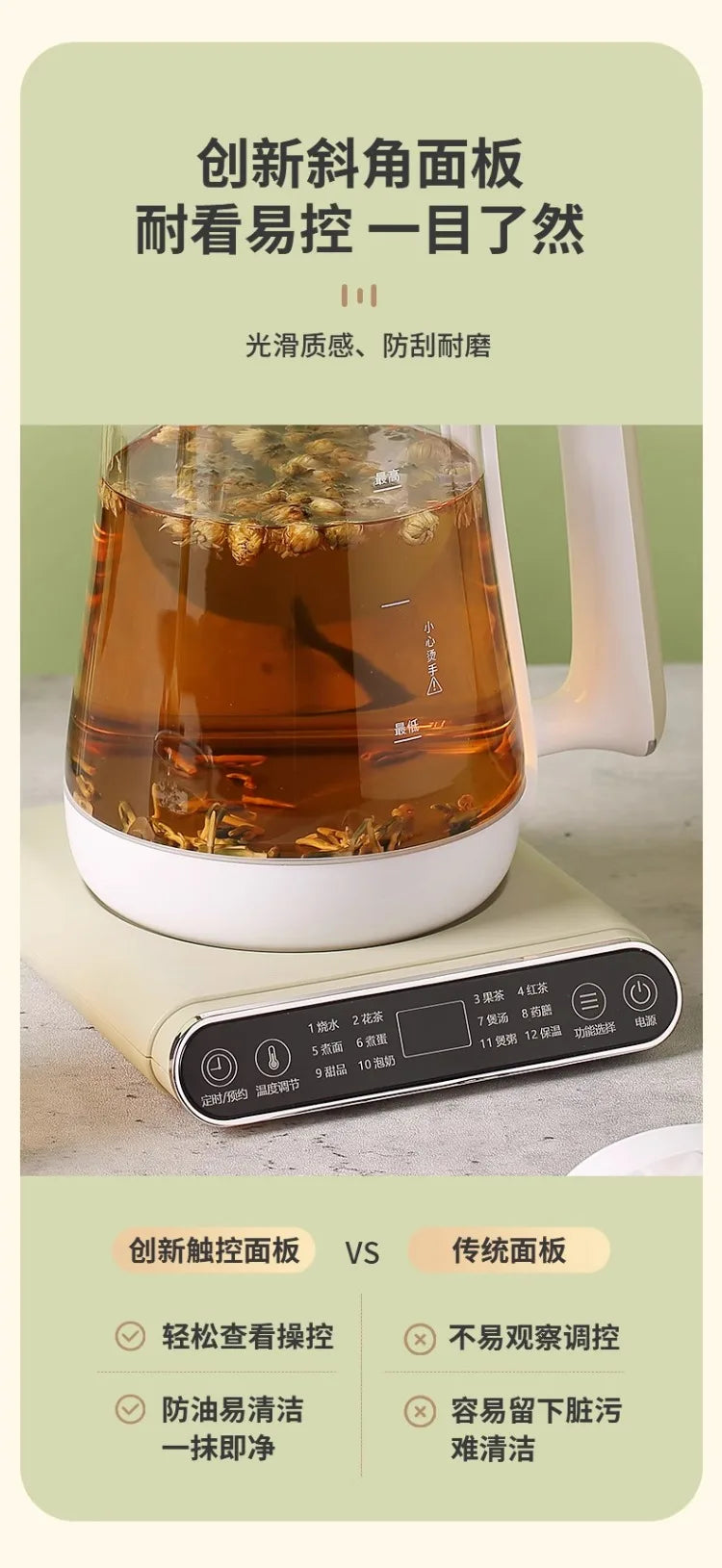 110V/220V Electric Kettle Multifunctional Home Office Small Split Design for USA Japan Canada EB.