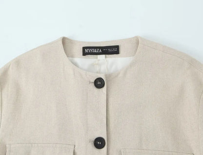 Work Office Lady Pants Set Women Long Sleeve Button Pocket Jacket Women's Trousers With Pocket Two Piece Set Female Set.