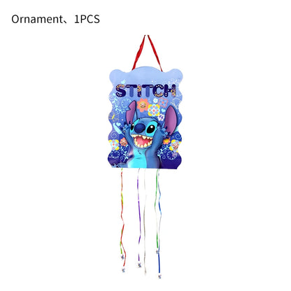 Stitch Party Supplies für Kinder Lilo und Stitch Geburtstag Party Dekorationen Luftballons Banner Tischdecke Hintergrund Geschirr