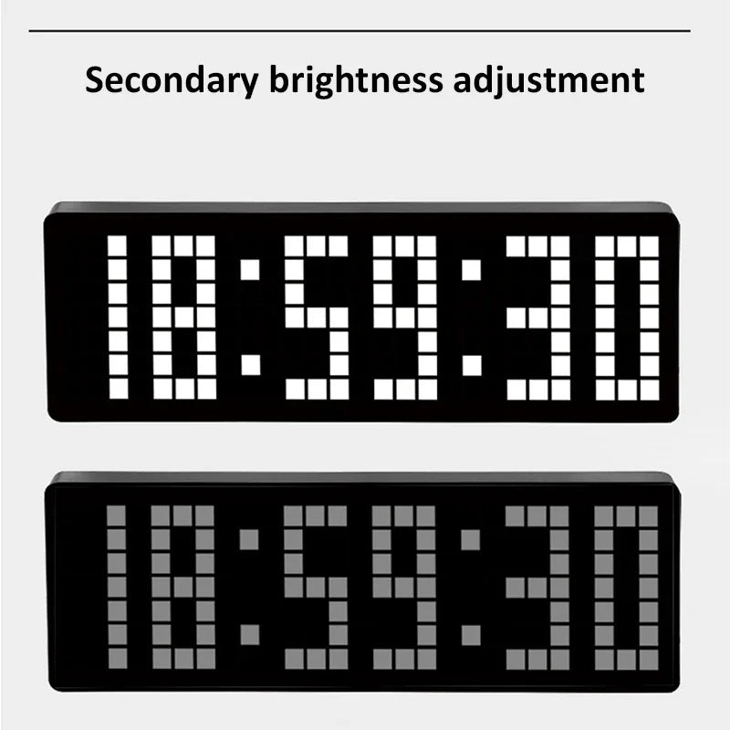 13 Zoll Pixel Digital Wanduhr Timer Positiv/Countdown/Stoppuhr Tischuhr mit Fernbedienung 12/24 Stunden LED Elektronische Uhren