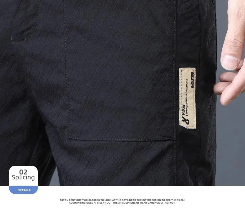 Men's Ice Silk Ultra-thin Casual Pants Korean-style Trendy Loose-fit Straight-leg Lightweight Quick-dry Long Trousers For Summer.