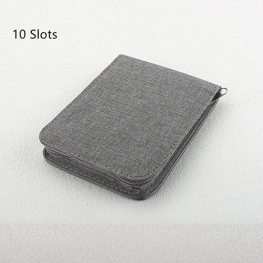 10/24/48 Slots Fountain Pen Case Pencil Case Pouch Bag Canvas Case Black, Gray