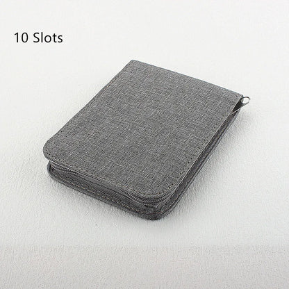 10/24/48 Slots Fountain Pen Case Pencil Case Pouch Bag Canvas Case Black, Gray