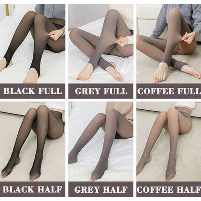 Winter Warm Leggings Sexy Slim Translucent Pantyhose Nylon Tights High Waist Elastic Thick Wool Sock Pants Women Thermal Legging