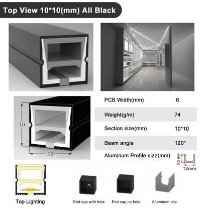 Black Led Neon Silica Gel Tube Diffuser Soft Rope Tube IP67 Waterproof For WS2812B SK6812 WS2811 5050 RGB Flexible Strip Light