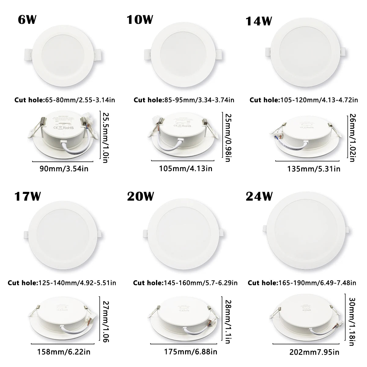 10 stücke CCT Spot Downlight Einbau LED Decke Licht 3 Farbe Eingestellt AC100-240V Zifferblatt Schalter 3000 K/4000 K/6500 K Innen Beleuchtung.