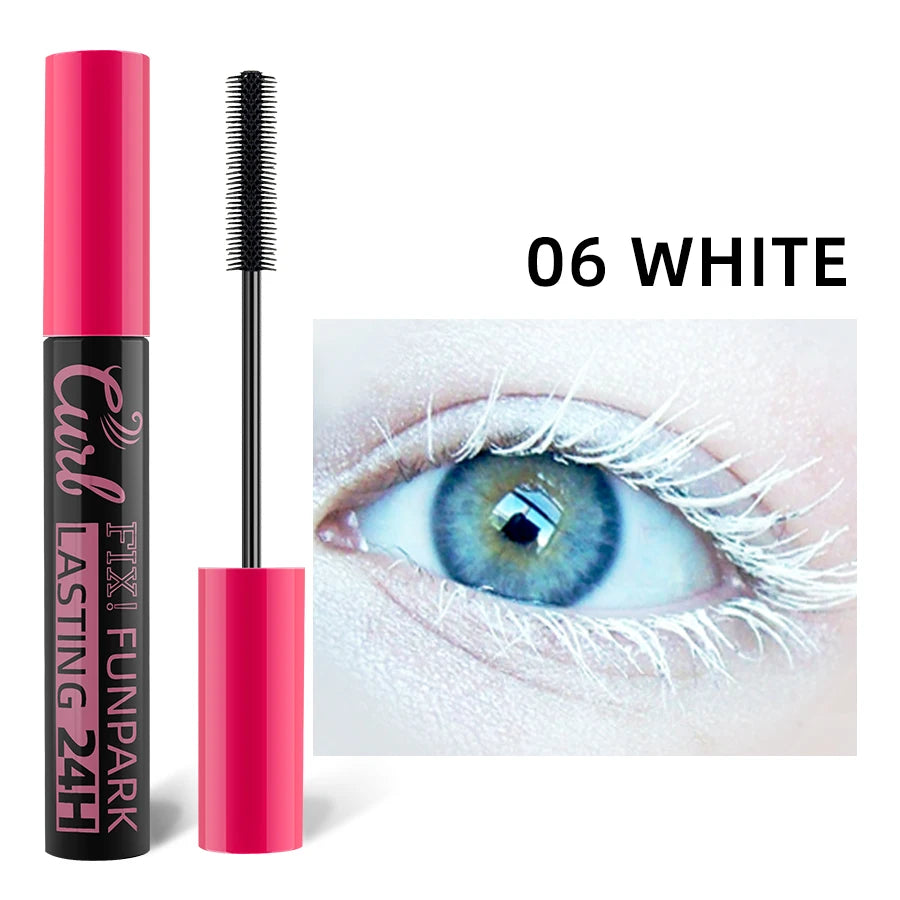 Multicolor Curling Mascara Waterproof Fast Drying Eyelashes Extension Lashes Korean Makeup Lasting White Blue Purple Mascara.