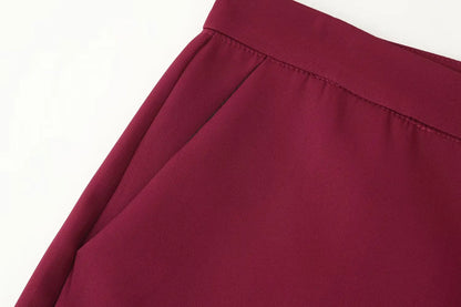 KONDALA 2025 Burgund Quaste Büro Dame Anzüge Einreiher Gerade Blazer + Moderne Gerade Lange Hosen Mode Weiblichen Anzug