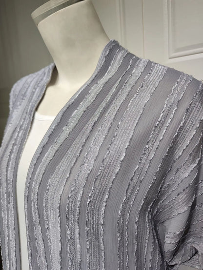 2024 New Fashion Muslim Kimono Abaya Solid Striped Retro Ethnic Cardigan Robe Dubai Middle Eastern Saudi Arabia Eid Clothes