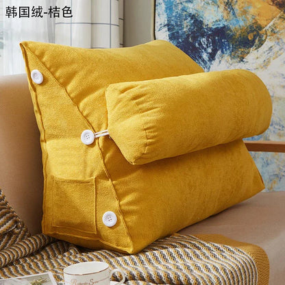 Bed Triangular Cushion Chair Bedside Lumbar Chair Backrest Lounger Lazy Office Chair Reading Living Room Pillow Household Decor.