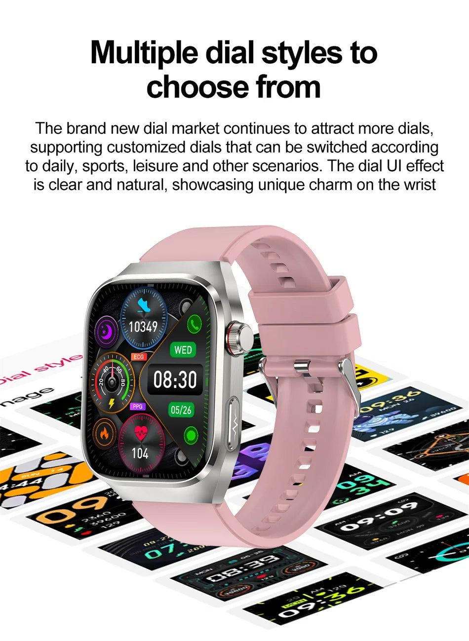 SmartWatch Voice Call Push reminder Physical examination Health Watch Blood Pressure UricAcid Blood Oxygen ECG Sport Smart watch