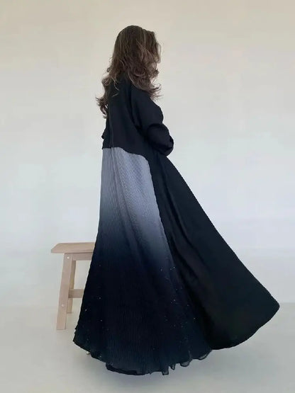 Ramadan Open Chiffon Kimono Abaya Damen Dubai Kaftan Muslim Coat Prayer Clothes Women Djellaba Kebaya Robe Femme Musulmane.